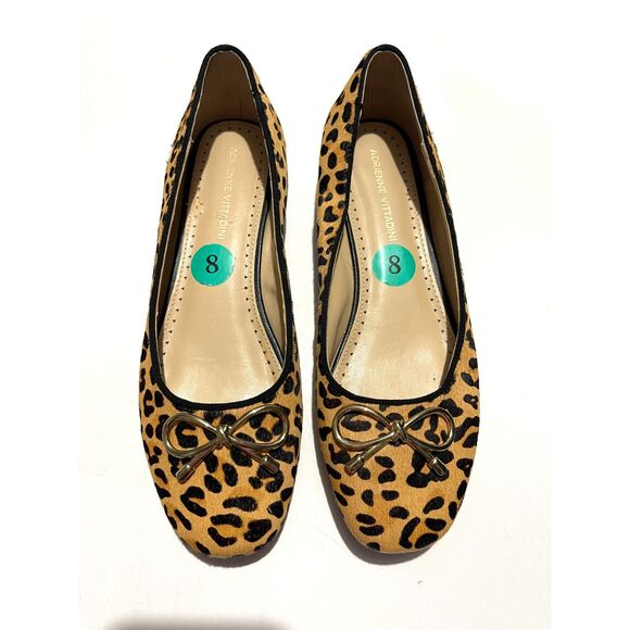 Adrienne Vittadini Ballet flats animal prints brown loafers comfy women's 8 - Picture 2 of 8